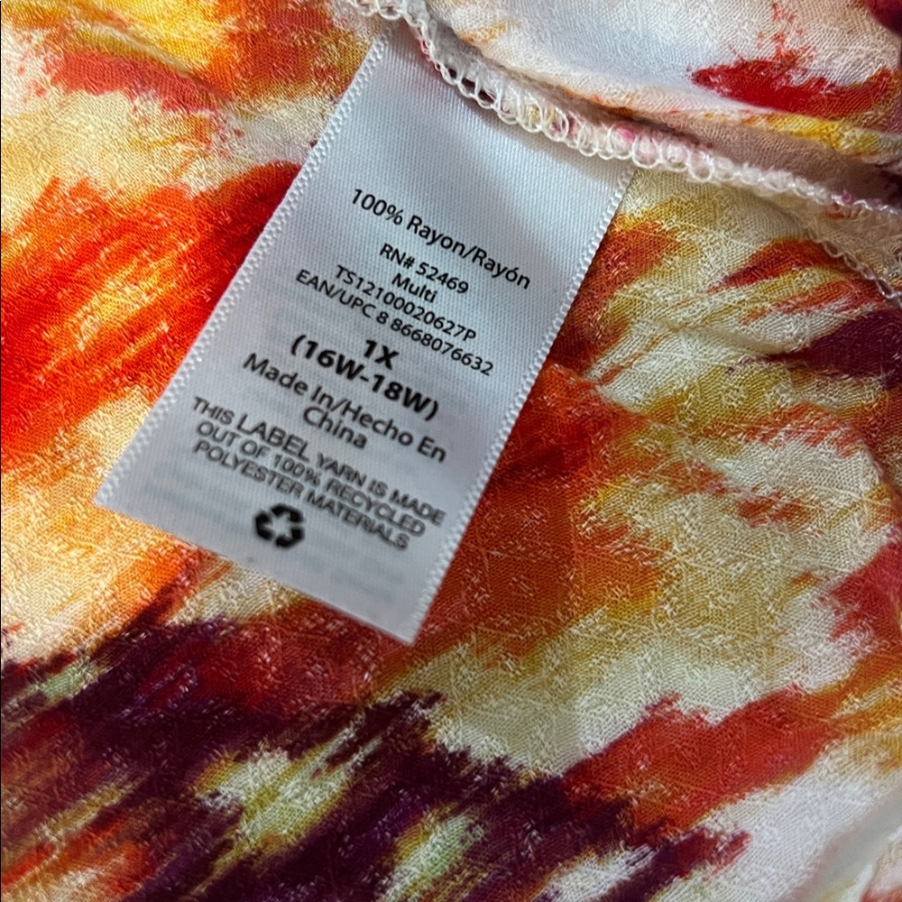 #157. 🪷 colorful blouse. Terra & Sky. 1x - Picture 4 of 7